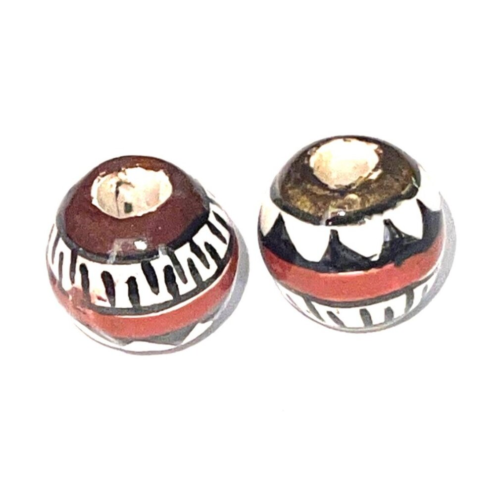 Vintage Tribal Design Ceramic Jewelry Making Supplies Bead Sets Beads Lot - Picture 5 of 8